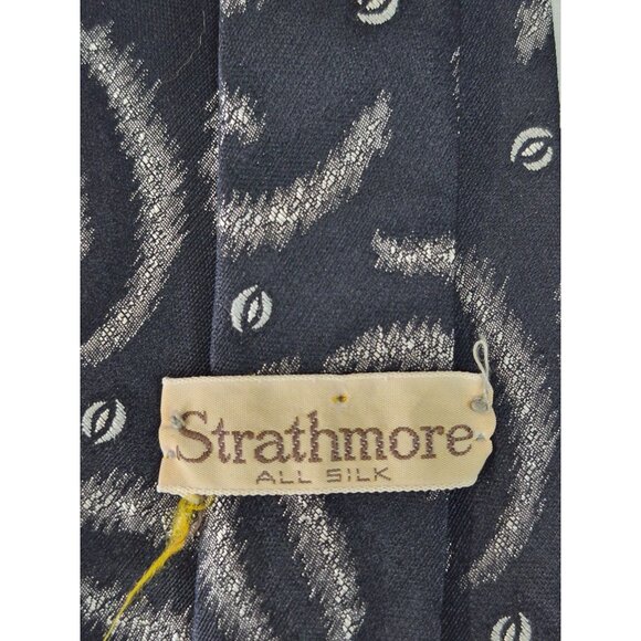Strathmore All Silk Mens Tie With Abstract Pattern 58" - Picture 4 of 9